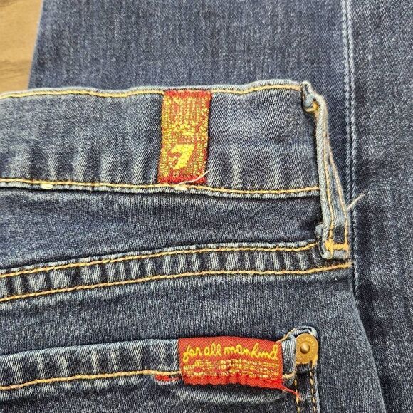 7 For All Mankind Soft Stretch Skinny Jeans medium Dark Wash High Rise Womens 27 - Picture 8 of 8